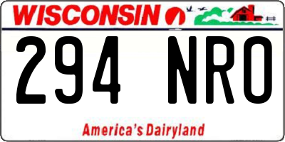 WI license plate 294NRO