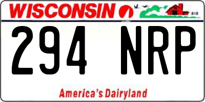 WI license plate 294NRP