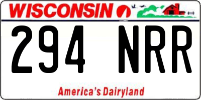 WI license plate 294NRR