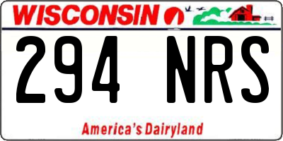 WI license plate 294NRS