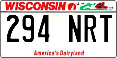 WI license plate 294NRT