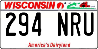 WI license plate 294NRU