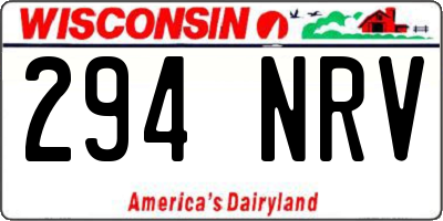 WI license plate 294NRV