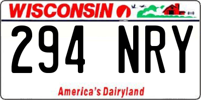WI license plate 294NRY