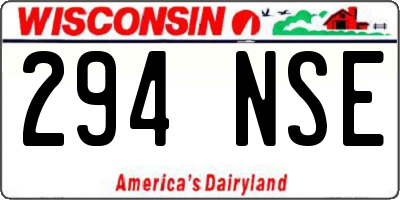 WI license plate 294NSE