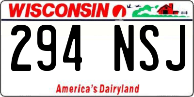 WI license plate 294NSJ
