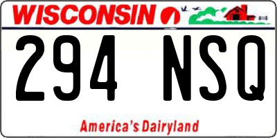 WI license plate 294NSQ