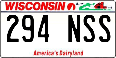 WI license plate 294NSS