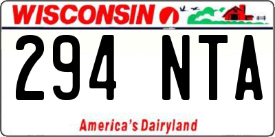 WI license plate 294NTA