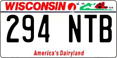 WI license plate 294NTB
