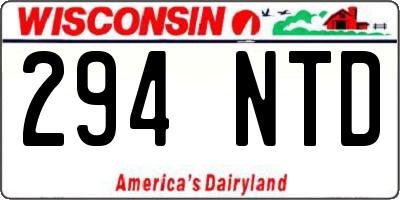 WI license plate 294NTD