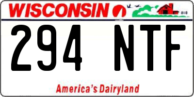 WI license plate 294NTF