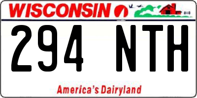 WI license plate 294NTH