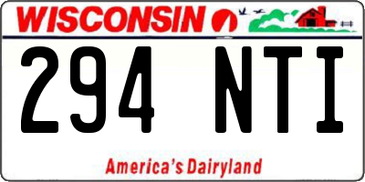 WI license plate 294NTI