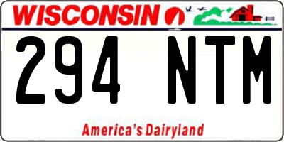 WI license plate 294NTM
