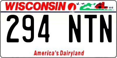 WI license plate 294NTN