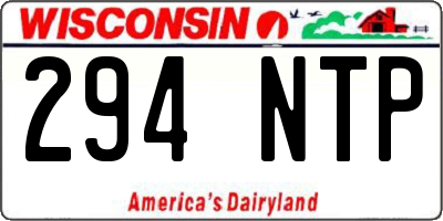 WI license plate 294NTP
