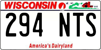 WI license plate 294NTS