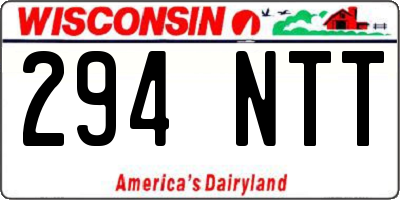 WI license plate 294NTT