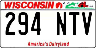 WI license plate 294NTV