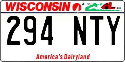 WI license plate 294NTY