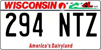WI license plate 294NTZ