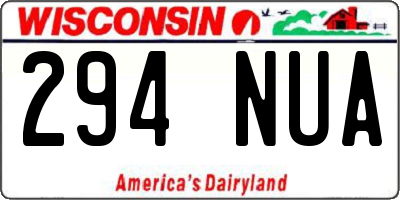 WI license plate 294NUA