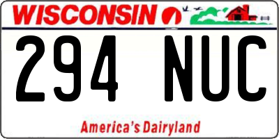 WI license plate 294NUC
