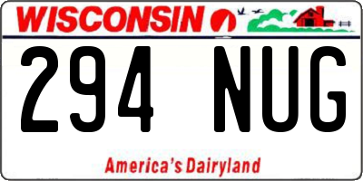 WI license plate 294NUG