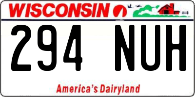WI license plate 294NUH