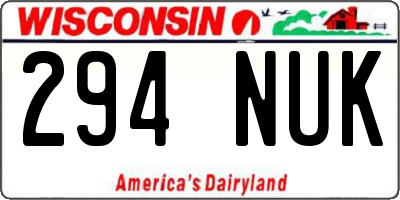WI license plate 294NUK