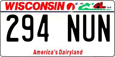 WI license plate 294NUN