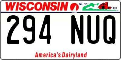 WI license plate 294NUQ