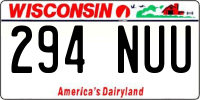 WI license plate 294NUU