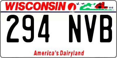 WI license plate 294NVB