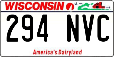 WI license plate 294NVC
