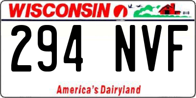 WI license plate 294NVF