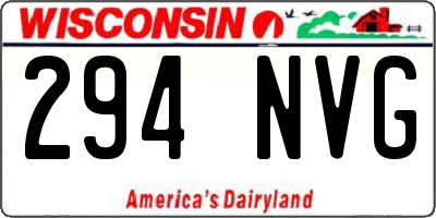 WI license plate 294NVG