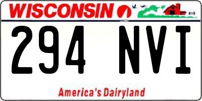 WI license plate 294NVI