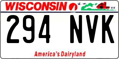 WI license plate 294NVK