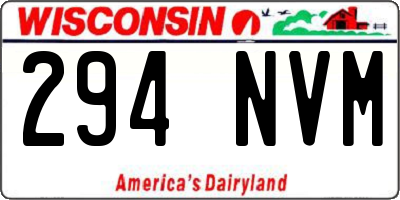 WI license plate 294NVM