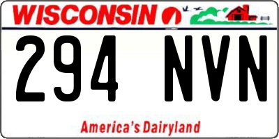 WI license plate 294NVN
