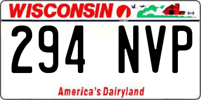 WI license plate 294NVP