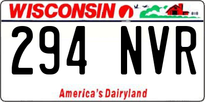 WI license plate 294NVR