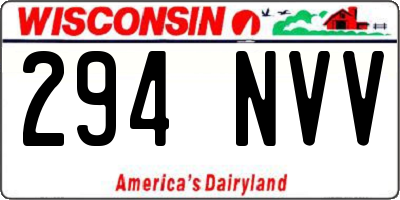WI license plate 294NVV