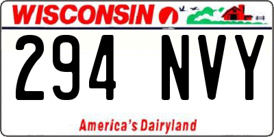 WI license plate 294NVY