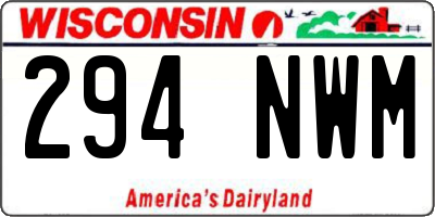 WI license plate 294NWM