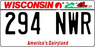 WI license plate 294NWR