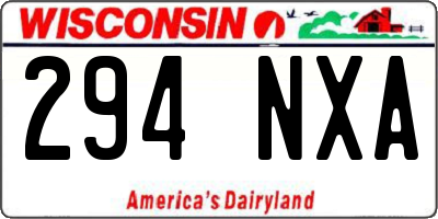 WI license plate 294NXA