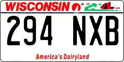 WI license plate 294NXB